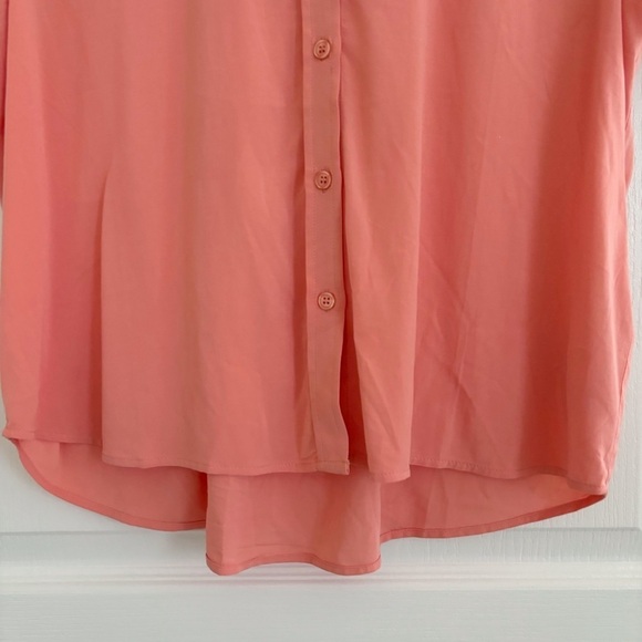 Samsoe Samsoe Majan Short Sleeve Shirt Button Front Coral Haze - Picture 3 of 9